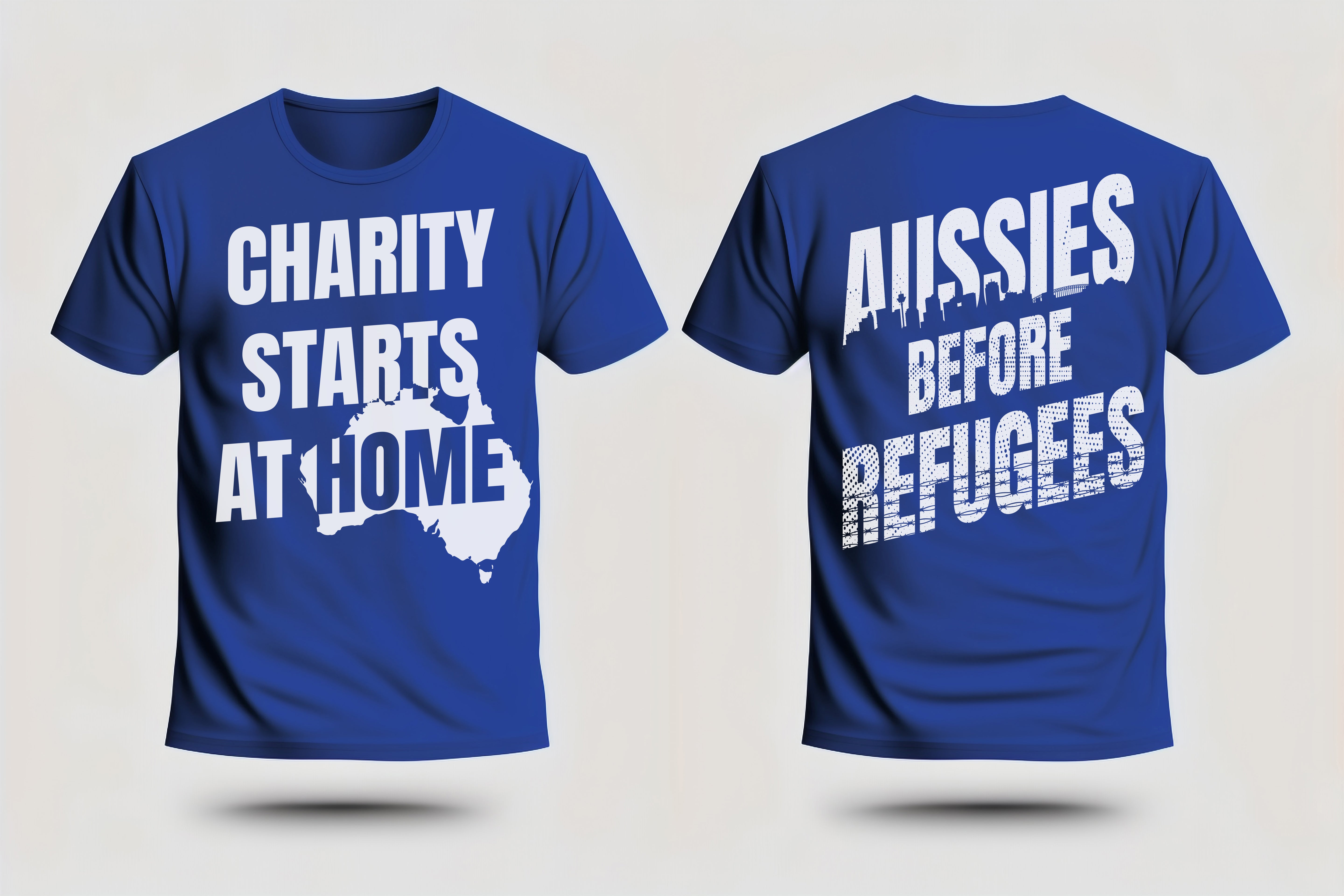 "Charity Starts At Home, Aussies Before Refugee" T-Shirt