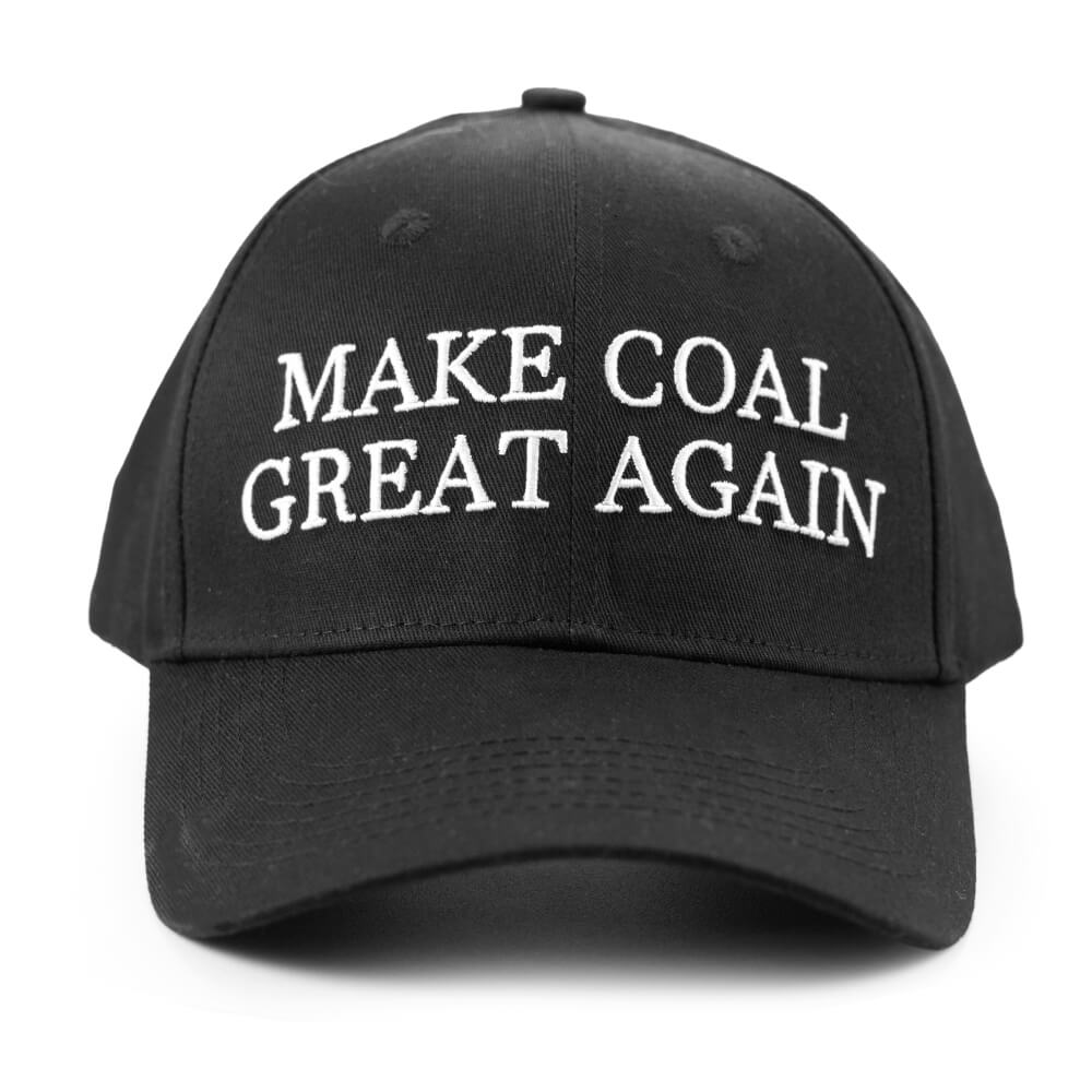 Front of the black “Make Coal Great Again” cap