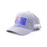 Grey Australia Flag cap with an Australian flag patch on the front