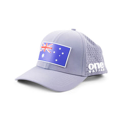 Grey Australia Flag cap with an Australian flag patch on the front