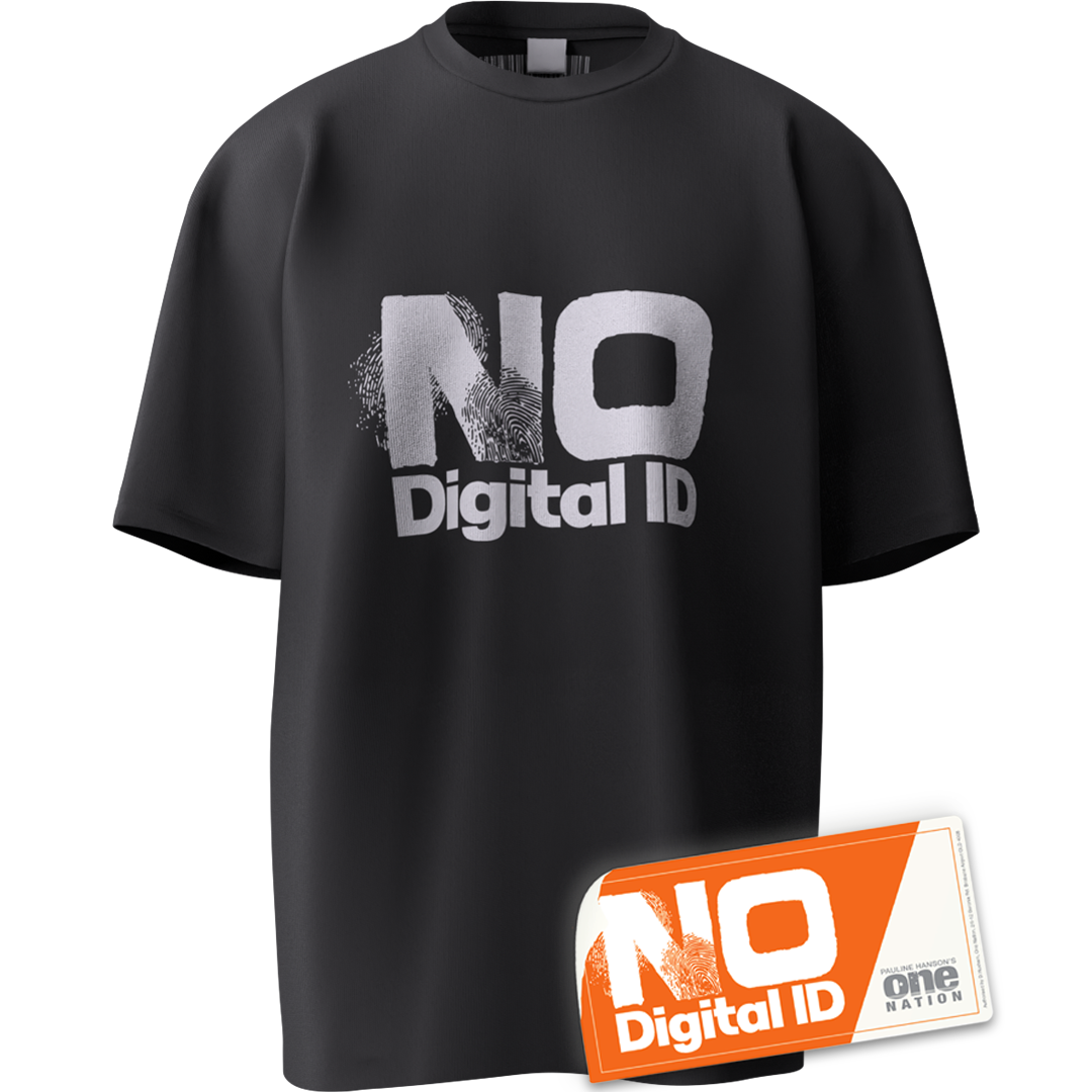 No Digital ID "Stand for Privacy" T-Shirt + Sticker Bundle