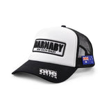 Black and white Barnaby Senate 2028 trucker cap with an Australian flag patch