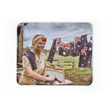 Flagging The Issues mouse pad with an illustration of Pauline Hanson hanging out washing