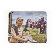 Flagging The Issues mouse pad with an illustration of Pauline Hanson hanging out washing