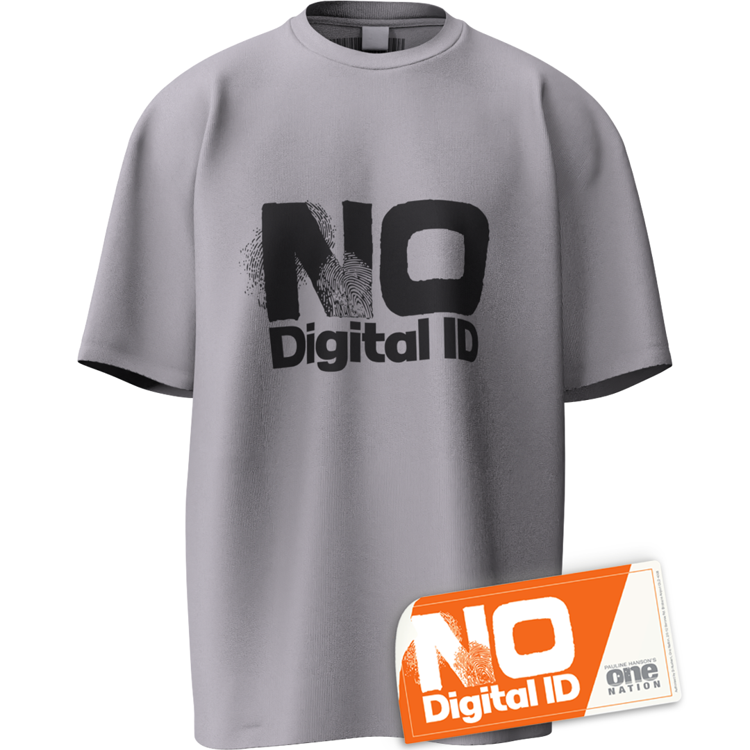 No Digital ID "Stand for Privacy" T-Shirt + Sticker Bundle